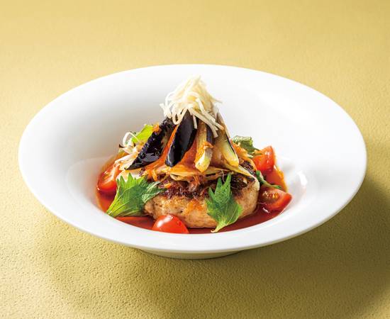 【C7】なすと香味野菜のハンバーグ