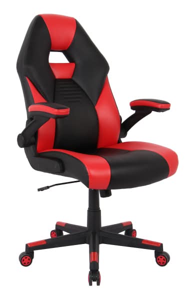 RS Gaming™ RGX Faux Leather High-Back Gaming Office Chair, Black/Red, BIFMA Compliant
