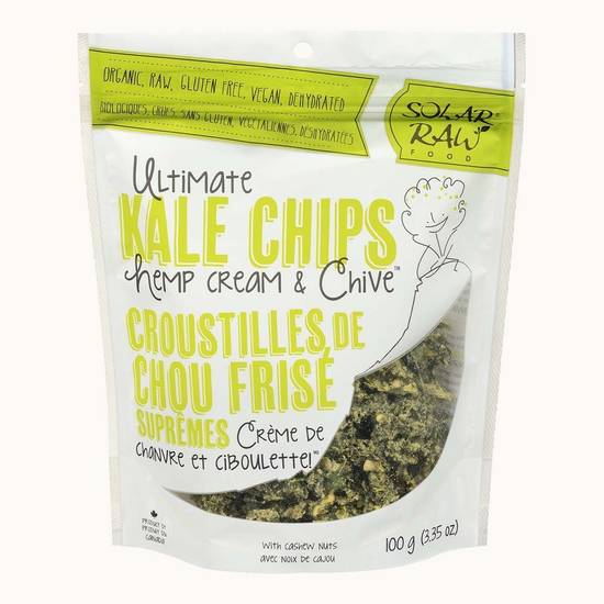 Solar Raw Organic Ultimate Kale Chips Hemp Cream & Chive (100 g)