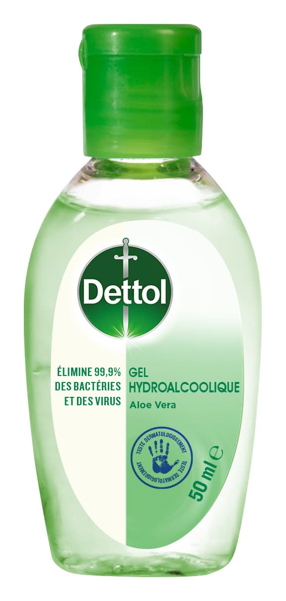 Dettol - Gel hydro alcoolique antibactérien à l'aloé véra (50ml)