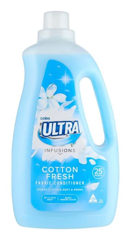 Coles Ultra Infusions Fabric Conditioner 25 Washes, Cotton Fresh (2L)