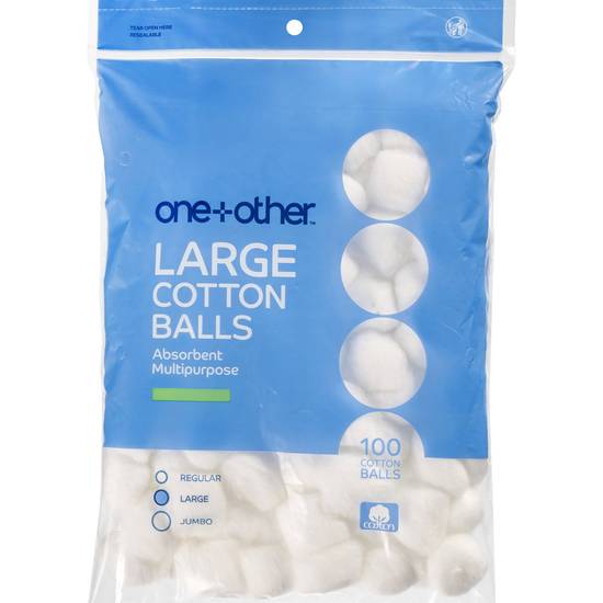 one+other Large Absorbent Cotton Balls, 100CT