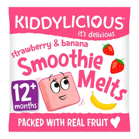Kiddylicious Strawberry & Banana Smoothie Melts Snack 6g 12 Months+
