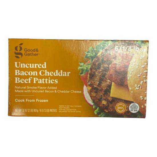 Good & Gather Uncured Bacon and Cheddar Beef Patties