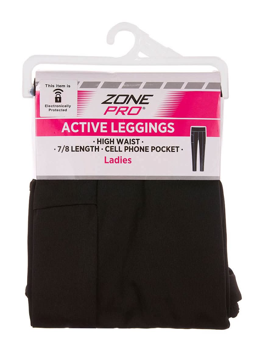 Zone Pro Ladies Active Leggings 7/8 Length Black Size Xl