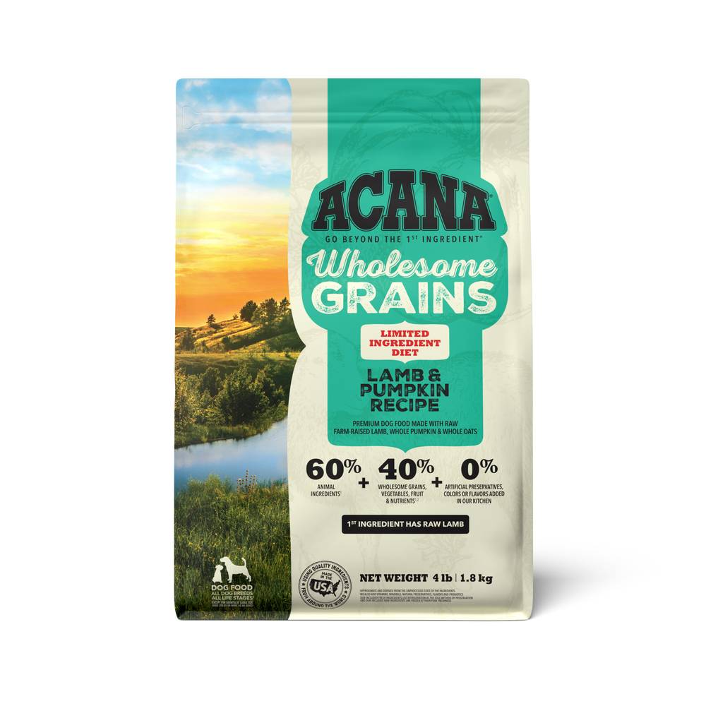 ACANA Wholesome Grains Dog Food, Lamb & Pumpkin (4 lbs)