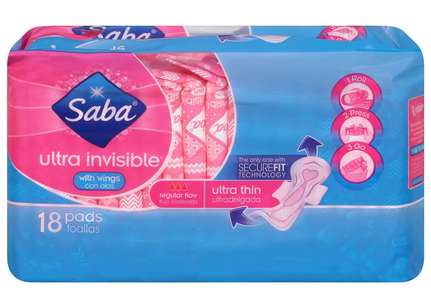 Saba Ultra Invisible Pads (1.1 oz)