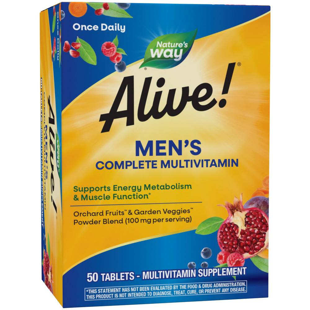 Alive! Nature's Way Men's Energy Complete Multivitamin With High B-Vitamins, 50ct