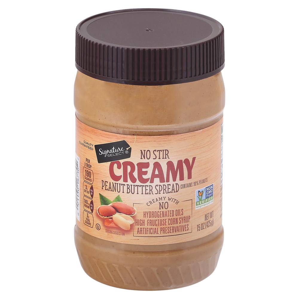Signature Select No Stir Creamy Peanut Butter Spread (15 oz)