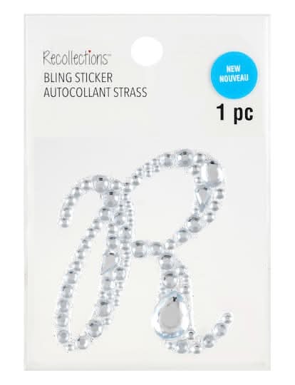Recollections Bling Alphabet Letter Sticker, Silver