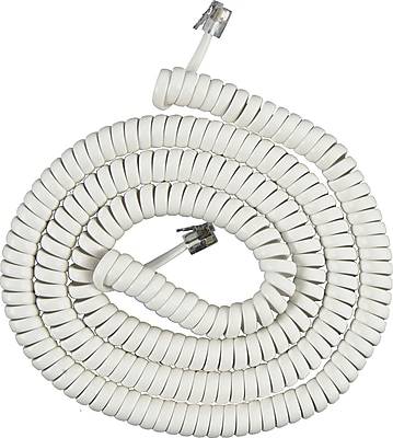 Power Gear 86190 12' Coiled Telephone Line Cord, White