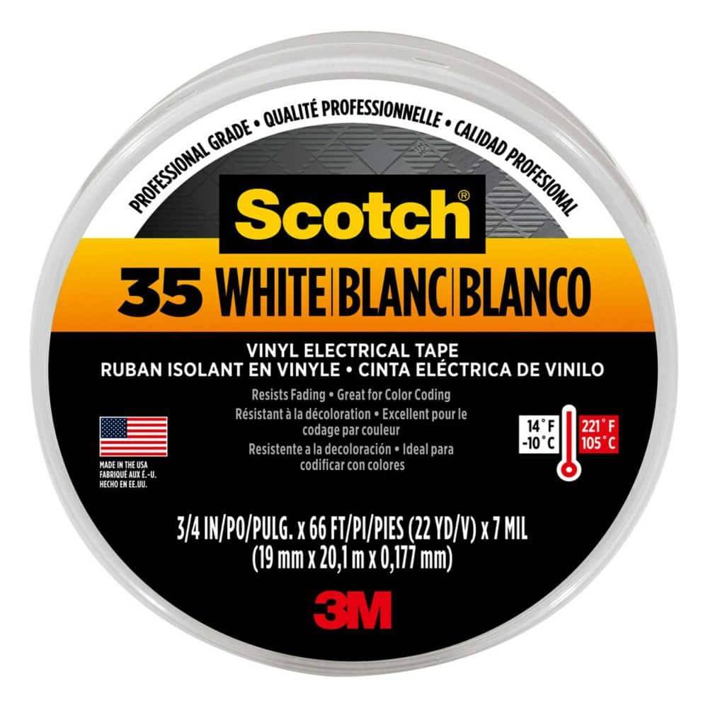 Scotch 0.75 In. X 66 Ft. X 7 Mil #35 Electrical Tape, White