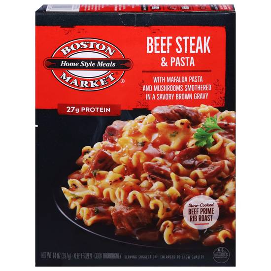 Boston Market Beef Steak & Pasta With Beef Rib Roast