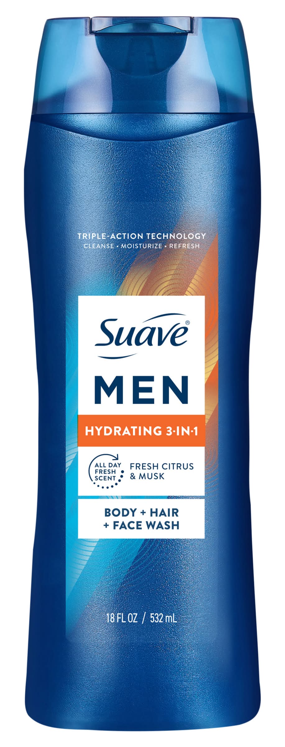 Suave Men Hydrating 3-in-1 Body + Hair + Face Wash, Men (18 oz)