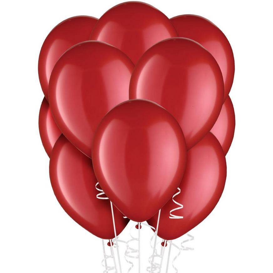 Uninflated 72ct, 12in, Red Pearl Balloons