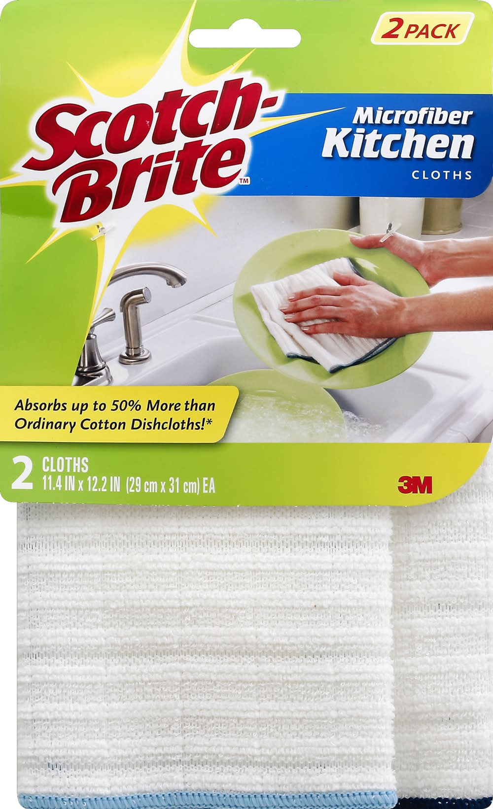 Ribbed Cotton Bar Mop Kitchen Towels, 16x19 In., White With Choice Of Six Stripe Colors Buy