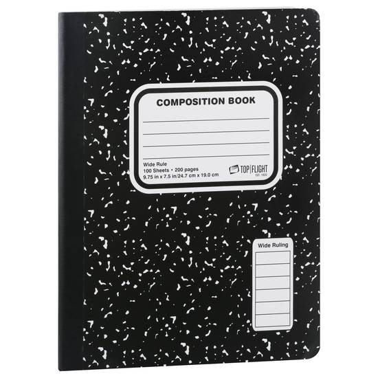 Top Flight Wide Rule Composition Book (black-white)