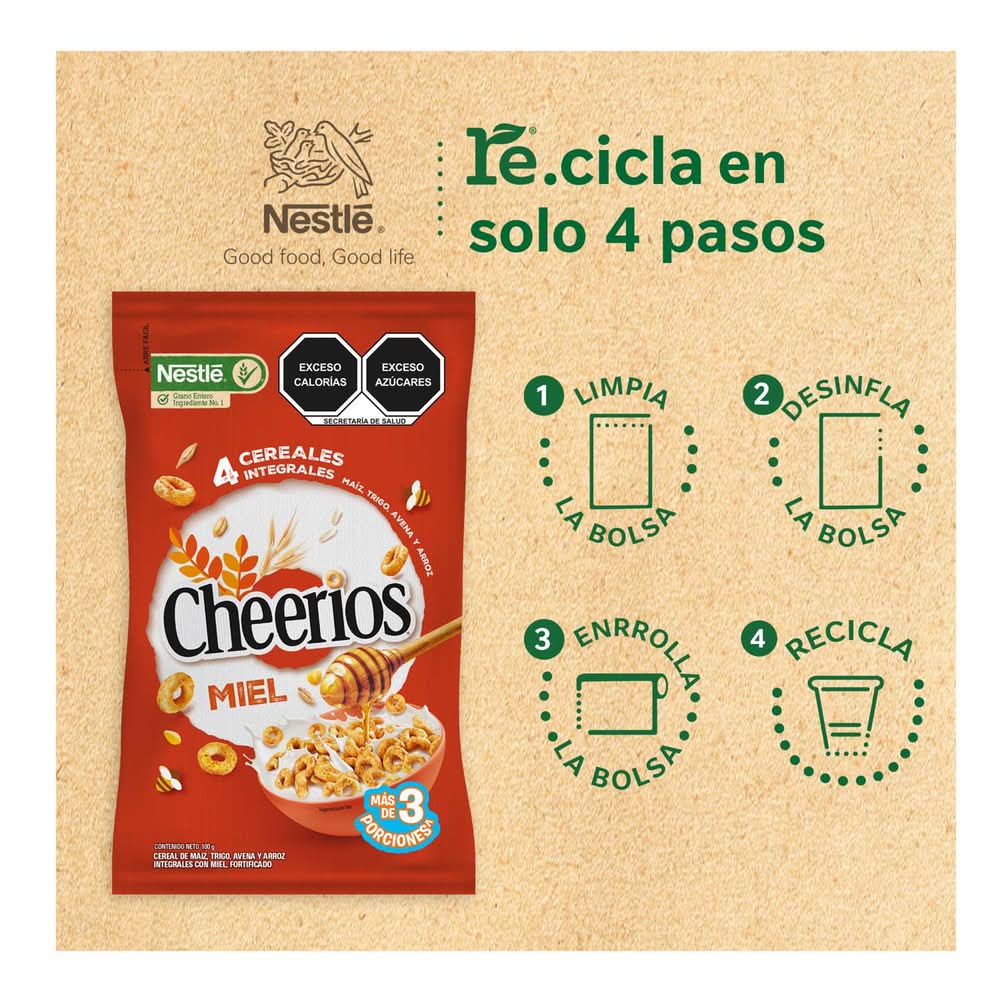 Cheerios · Cereal multigranos integrales con miel (100 g)