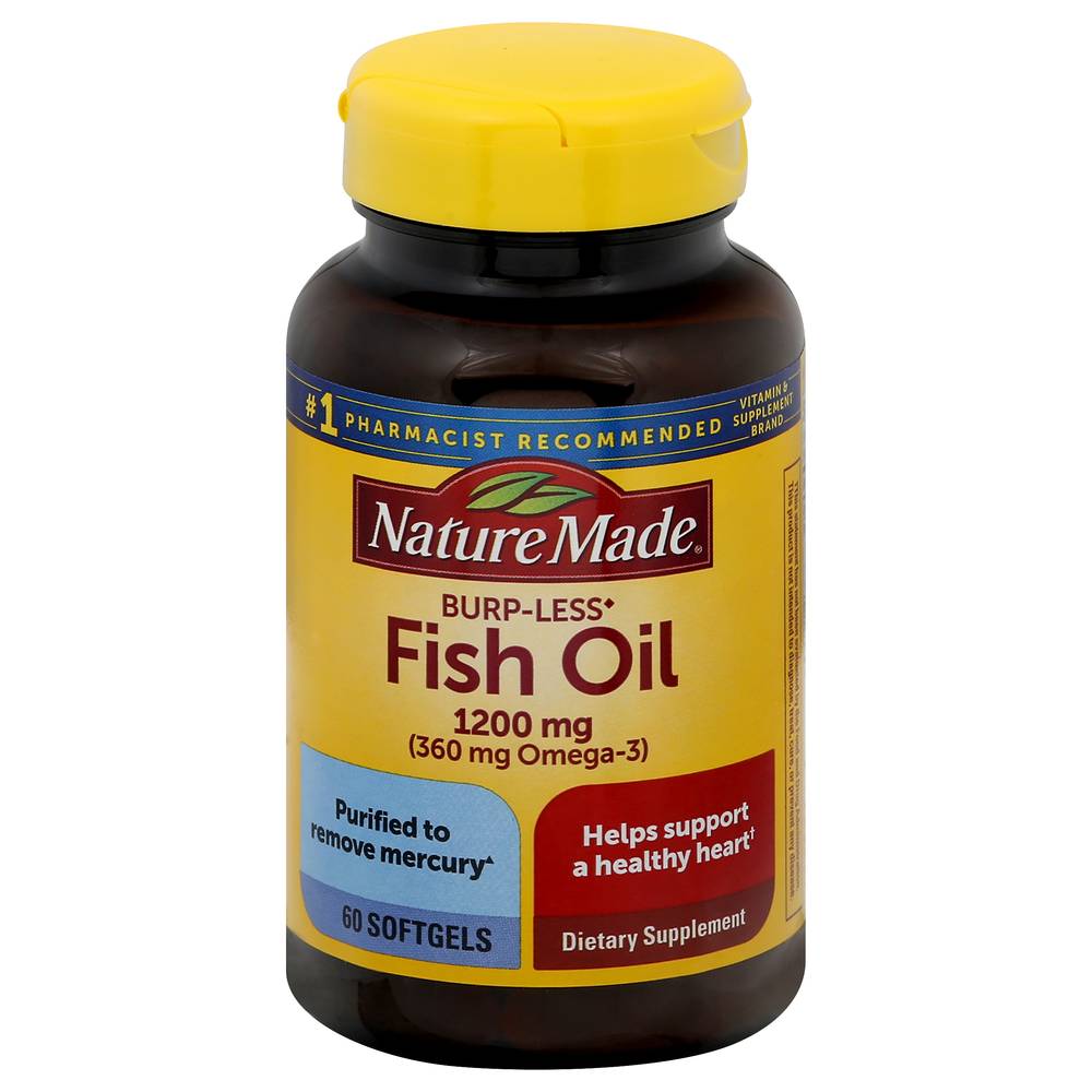 Nature Made Burp-Less Fish Oil 1200 mg Softgels (60 ct)