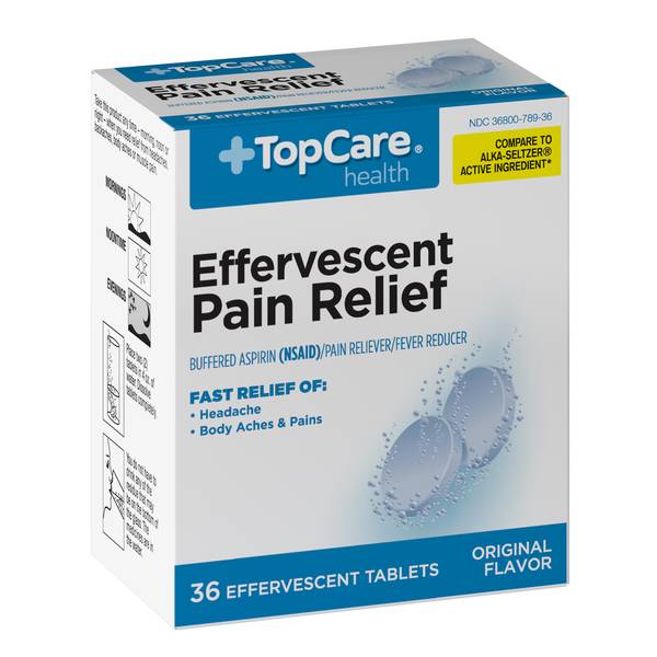 Topcare Effervescent Antacid & Pain Relief Tablets (36 ct)
