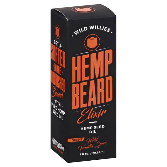 Wild Willies Hemp Beard Elixir, Beard Oil With Hemp Seed Oil, Fresh Squeeze Scent