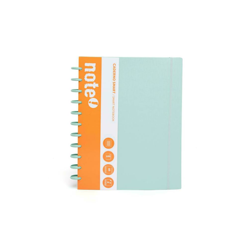 Caderno Smart A4 Elástico/Separador 100 folhas Azul Pastel