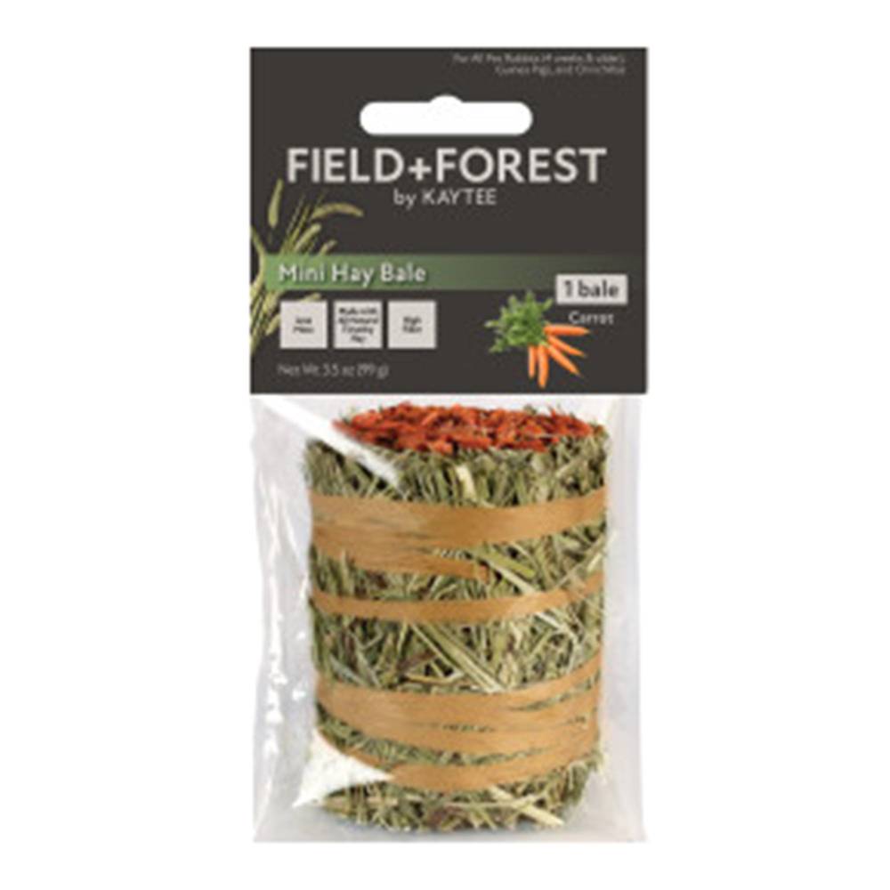 Kaytee Field+Forest Mini Hay Bale, Carrot, Charcoal (99 g)