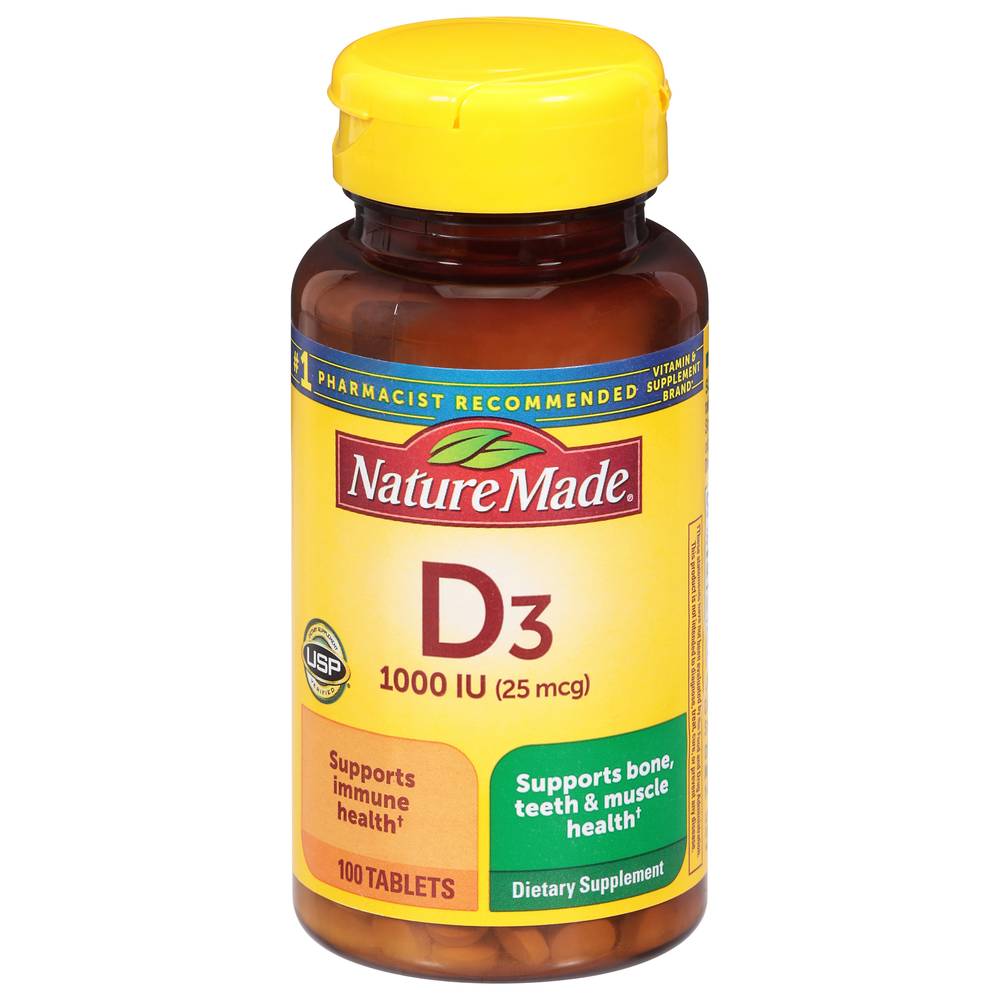 Nature Made Vitamin D3 1000 Iu 25 Mcg Tablets (100 ct)