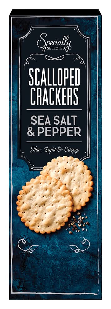 Specially Selected Scalloped Cracker, Sea Salt & Pepper (6.5 oz)