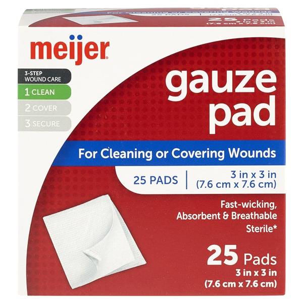 Meijer Sterile Gauze Pad 3''x3'' (25 ct)