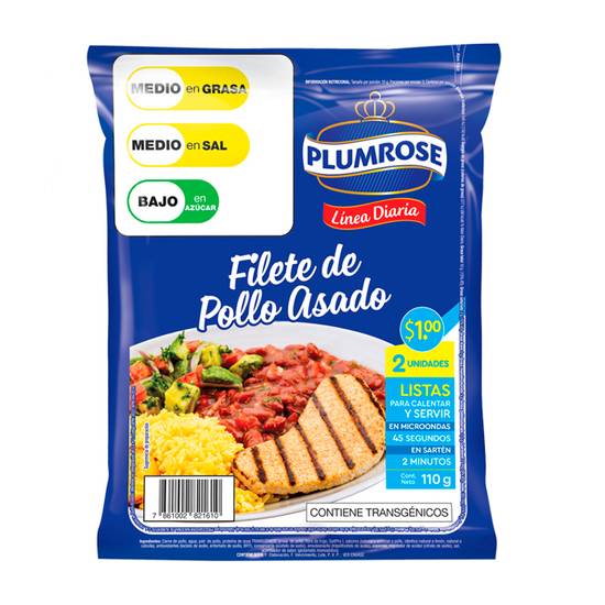 Filete Pollo Asado Plumrose 110 Gr