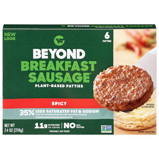 Beyond Breakfast Sausage Spicy Plant-Based Patties (6 ct)