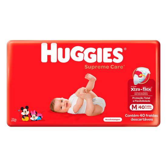 Huggies fralda descartável infantil supreme care m (40 unidades)