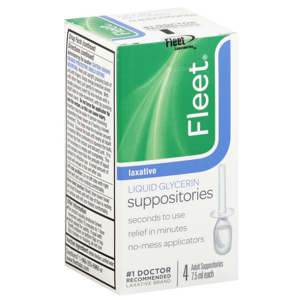 Fleet Liquid Glycerin Suppositories Laxative (4 ct)