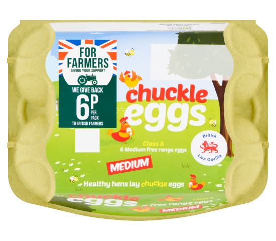 Chuckle Eggs Medium, Free Range Eggs (6 pack)
