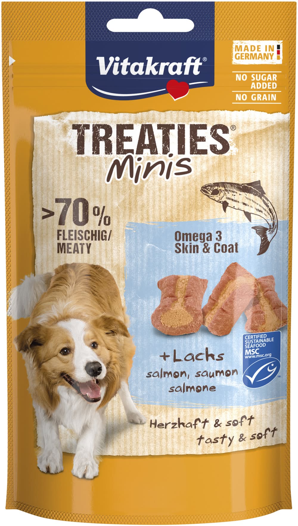 Vitakraft - Treaties minis saumon + omega 3 aliment pour chien (48g)