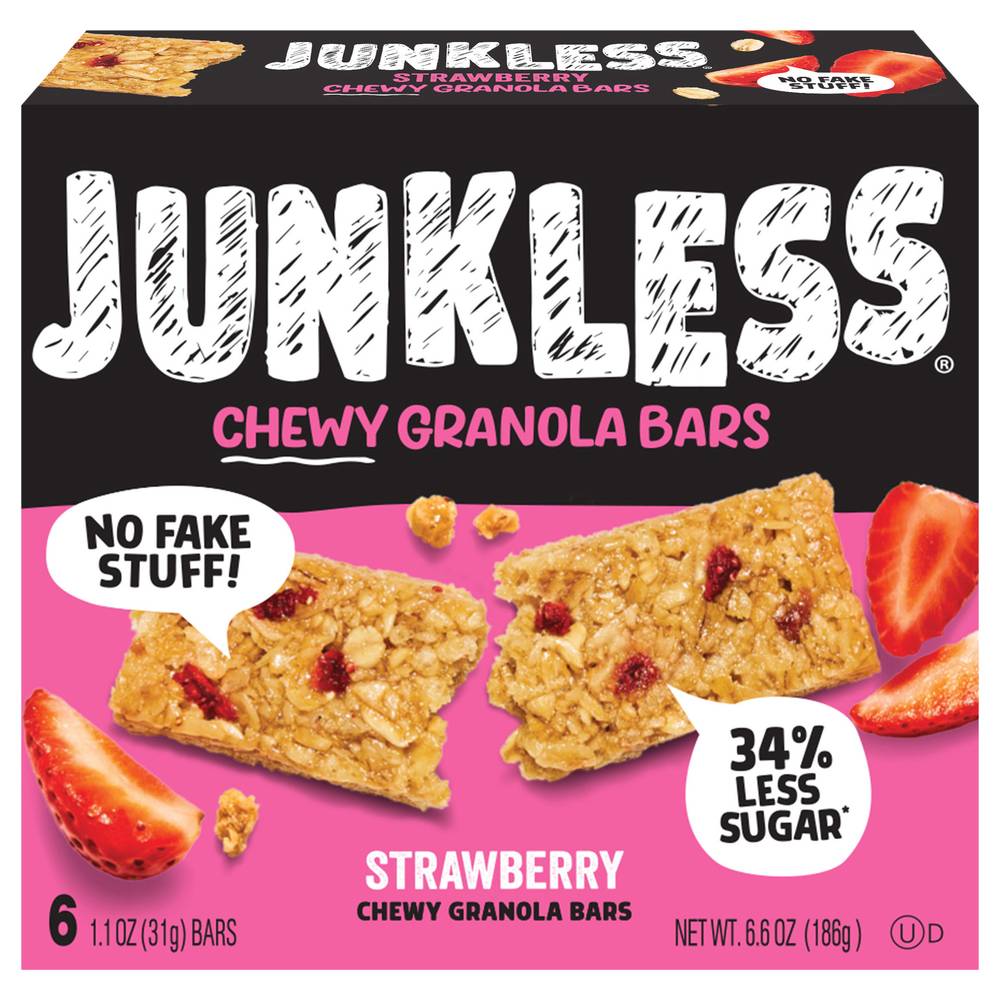 Junkless Chewy Granola Bar 100% Real Strawberries