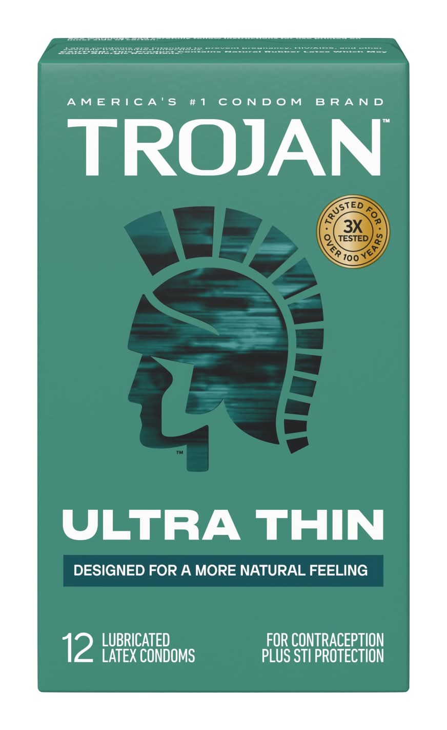 Trojan Ultra Thin Lubricated Latex Condoms (12 ct)