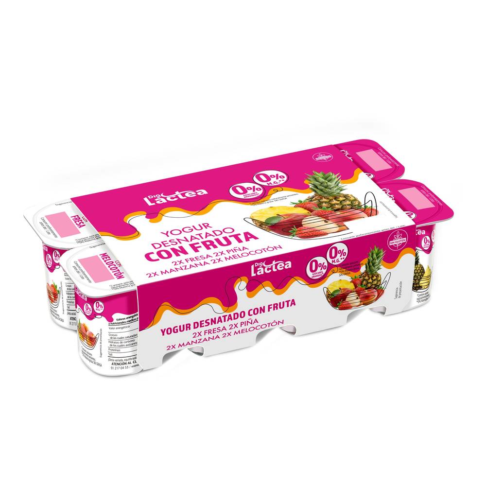 Yogur Desnatado Con Frutas Dia Láctea Pack 8 X 125 G