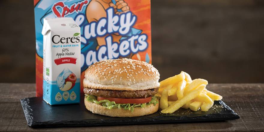 Kids Burger, Soda & Lucky Packet Combo