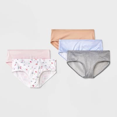 Art Class Girls Cherries Brushed Microfiber Hipster Underwear, M (5 ct)