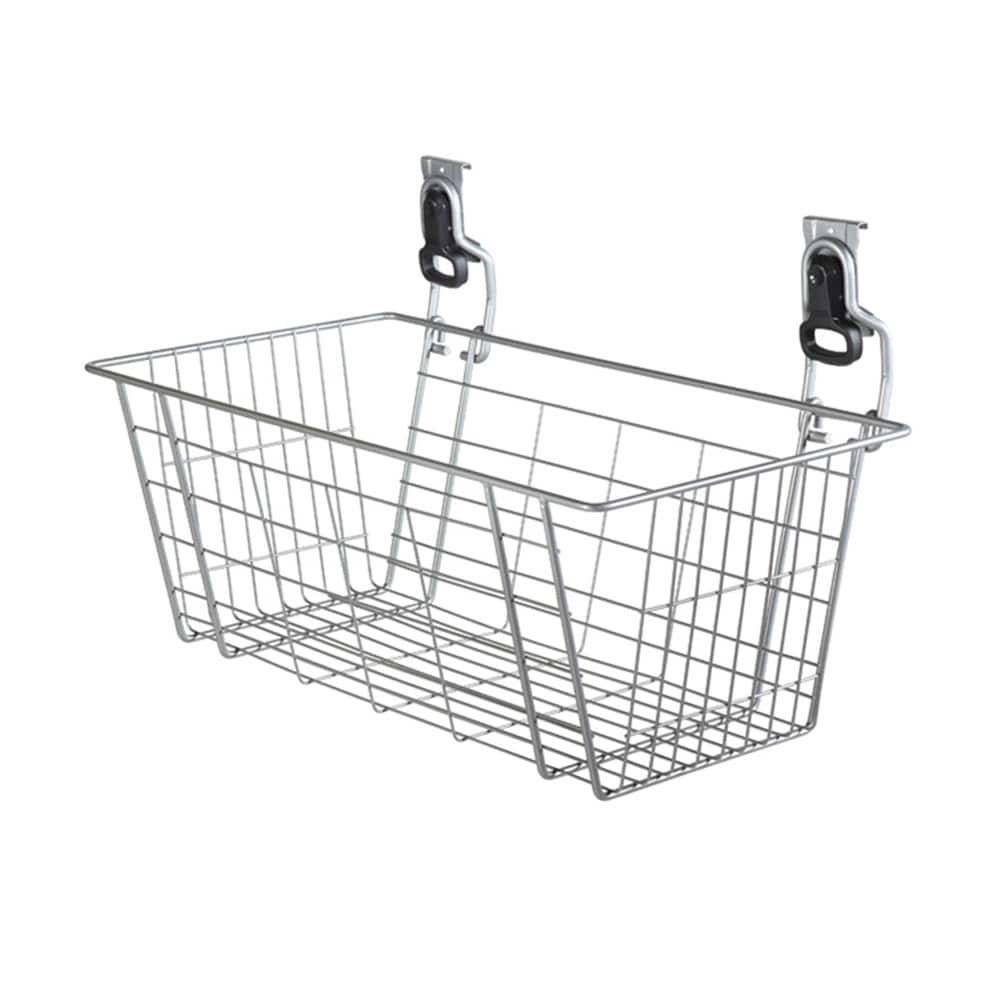 Rubbermaid FastTrack Garage 24-in Satin Nickel Steel Hose Basket | 1784453