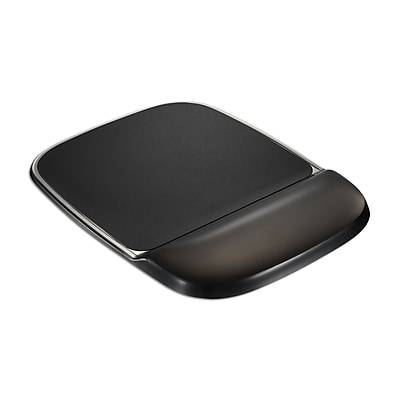 Staples Mouse Pad with Gel Wrist Rest, Black Crystal
