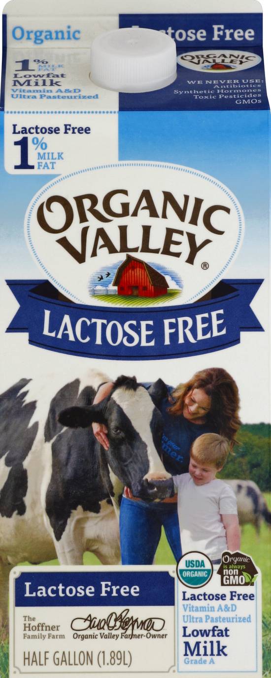 Organic Valley Lactose Free 1% Lowfat Milk (1/2 gal)