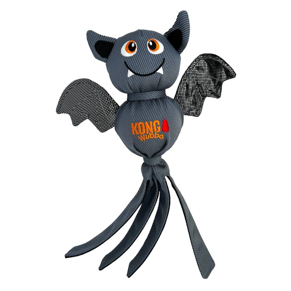 Kong Halloween Wubba Ballistic Bat Dog Toy (grey)