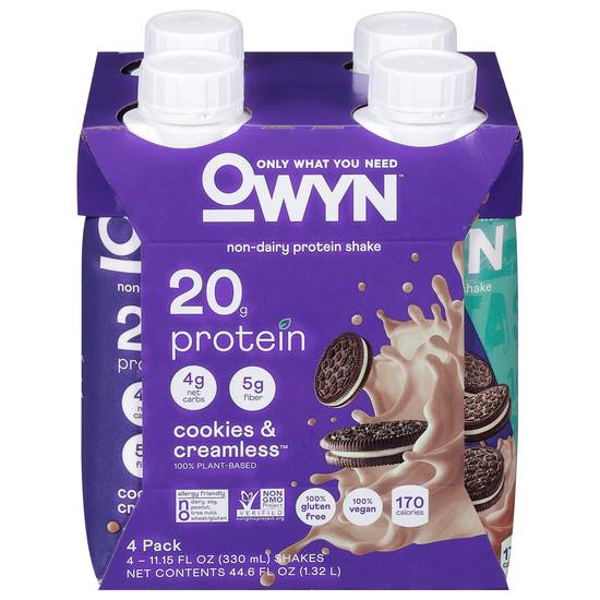 Owyn Non-Dairy Cookies & Creamless Protein Shake (4 ct)