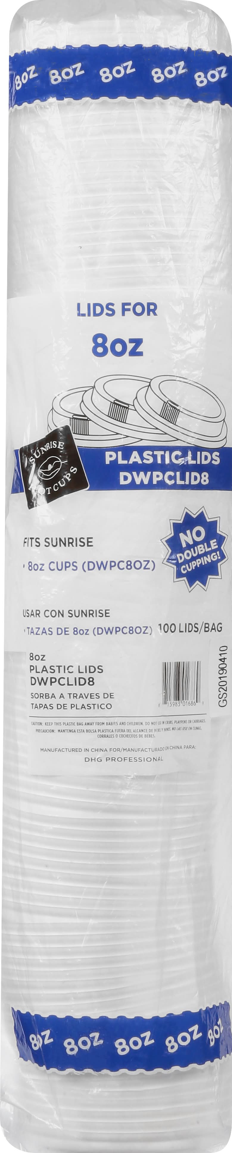 Sunrise Hot Cups Plastic Lids For 8 oz Cups (8.4 oz)
