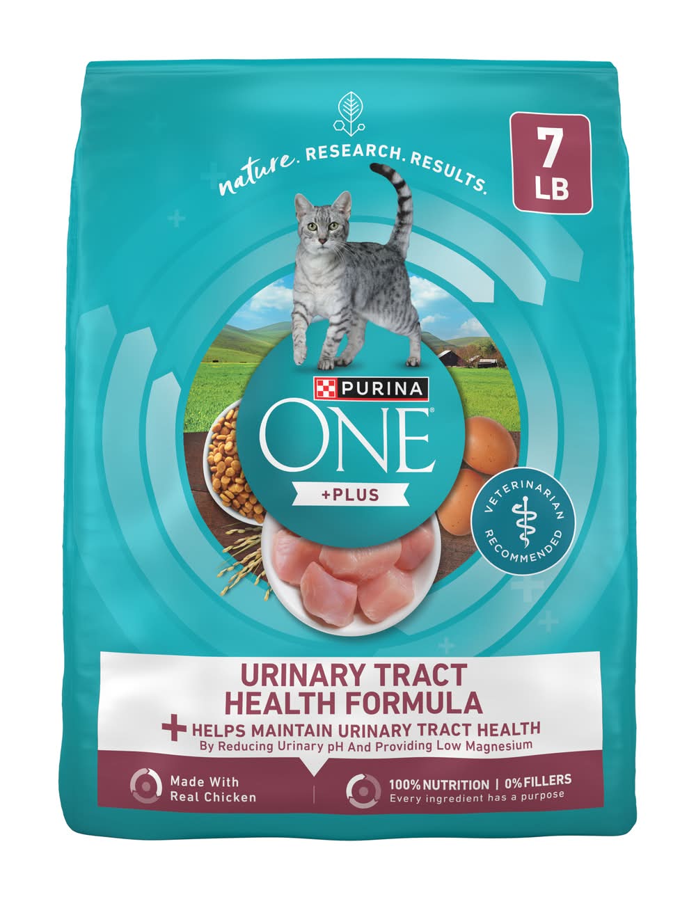 Purina One Plus Urinary Tract Health Formula Dry Cat Food, Chicken (7 lbs)
