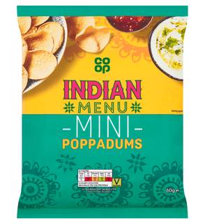 Co-op Indian Menu Mini Poppadums 60G