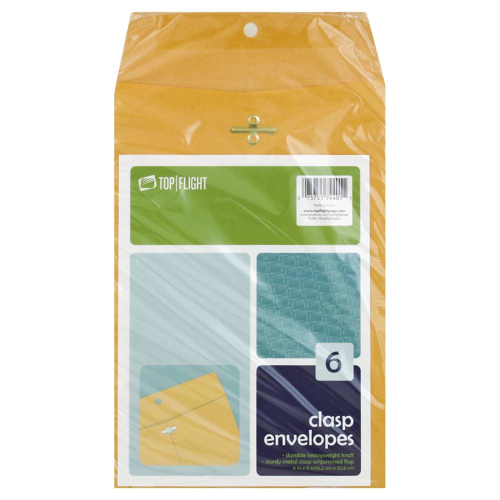 Top Flight Clasp Envelopes (6 ct)